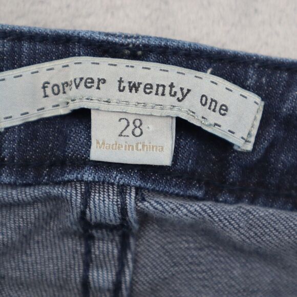 Forever Twenty One Pants Womens 28 Blue Low Rise Flat Front Bootcut Denim Jeans - Picture 2 of 16